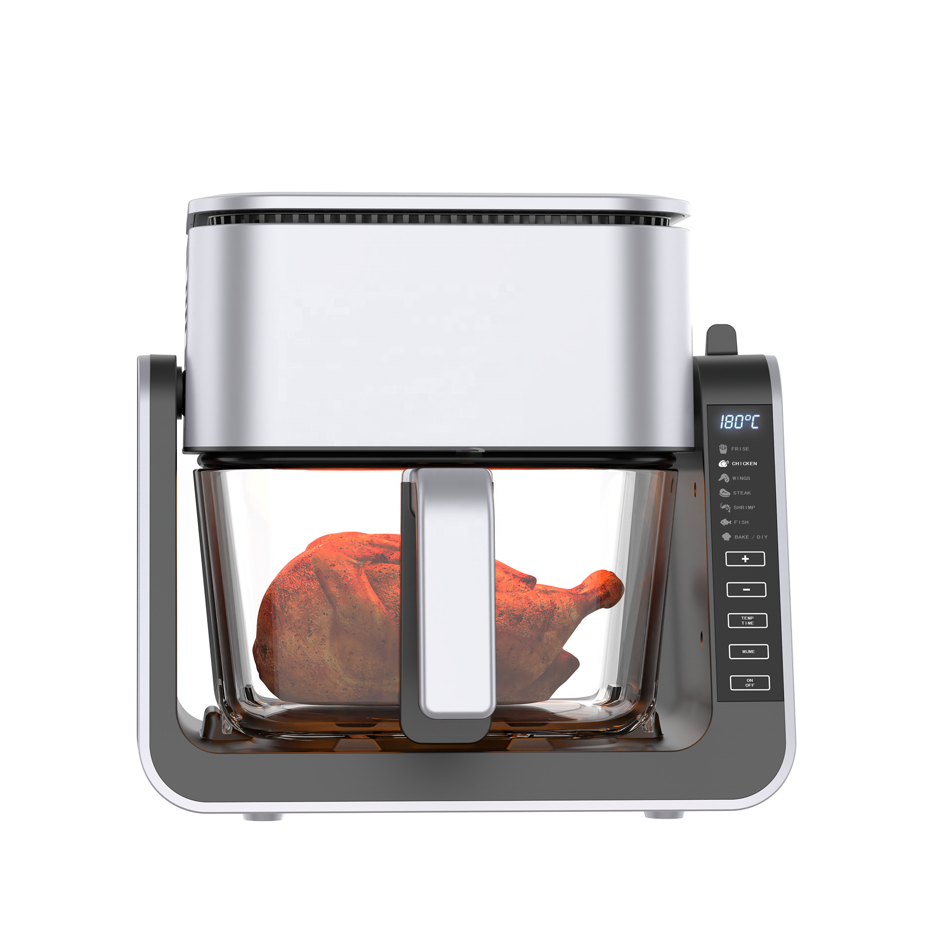 New High Quality 1500 Watt Power Electric Digital Air Fryer Custom Flip Cover Smart Air Fryers