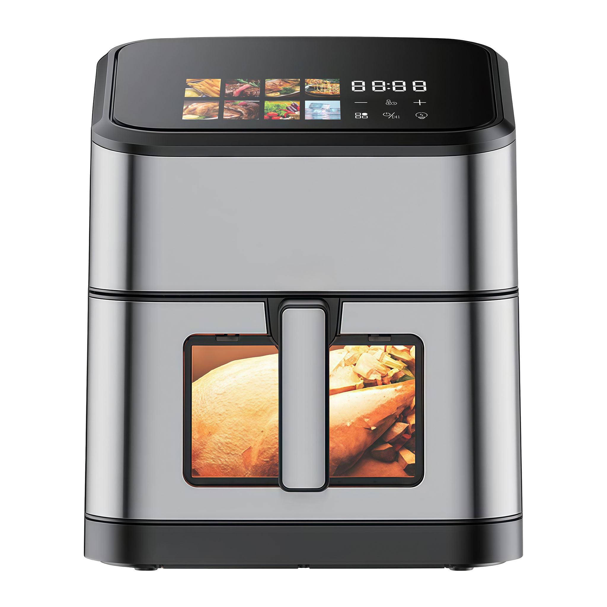 Smart WiFi 8L Air Fryer Customizable 1800W Upper and Lower Heating Visual Window Color Screen Air Fryer Oven GS CE ETL