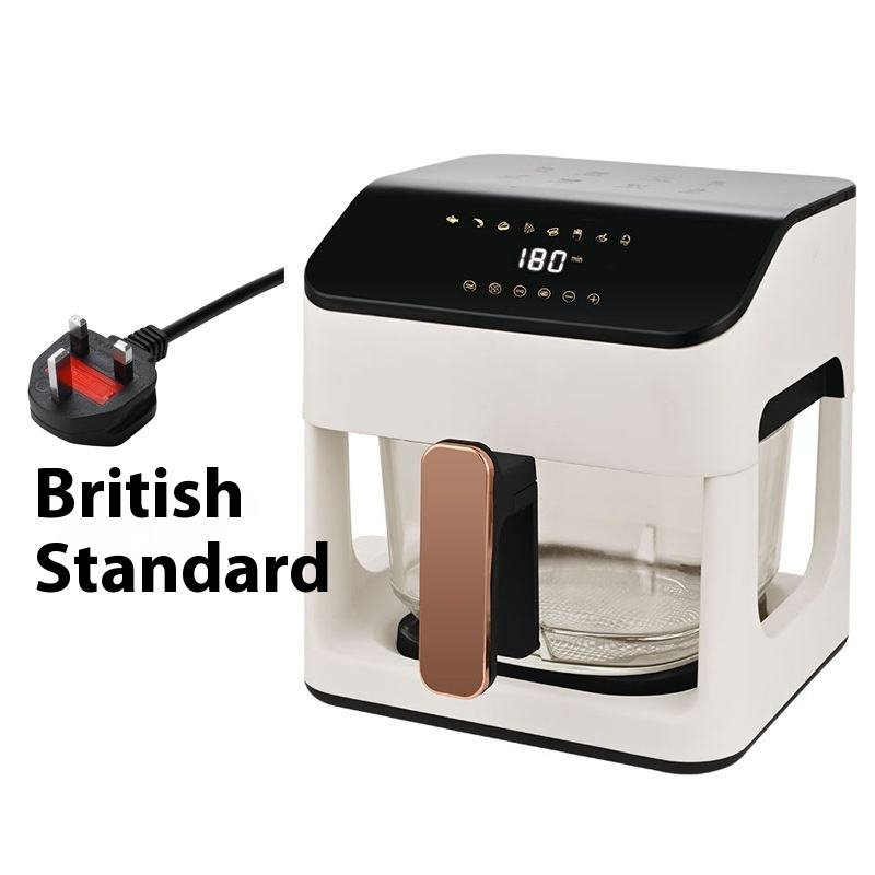 Modern Square Air Fryer 8L Large Capacity Glass Viewing Window Fully Automatic Multi-Functional Household Hotel Use Touch 1 Year