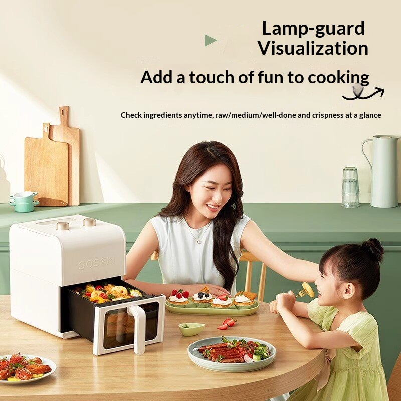 Shansi Soseki Air Fryer SSK-KZ06 New Model Small Magic Cube No-Flip Visualized Large-Capacity Household Multi-Functional