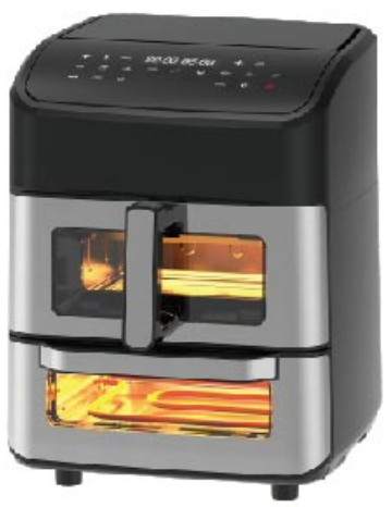 2 in 1 Digital Air Fryer Oven with SYNC Function Oil Free Transparent Glass Window 6L Air Fryer + 5.6L Pizza Oven