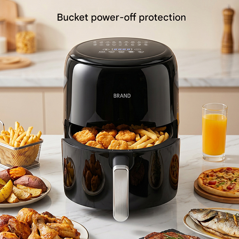 1400W Digital Smart Air Fryer 6L, Touch Screen with LED Display, Ceramic Non-Stick Coated Pot