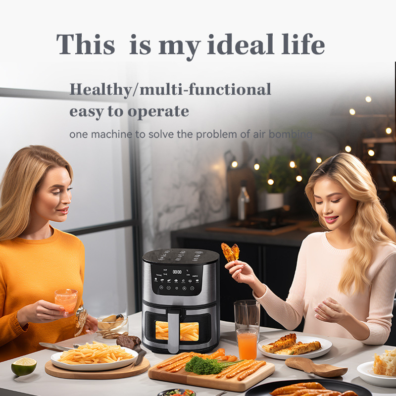 High Quality Digital Display Temperature Control Rapid Smart Air Fryer New 6.5L 8L Electric Healthy Air Deep Fryer
