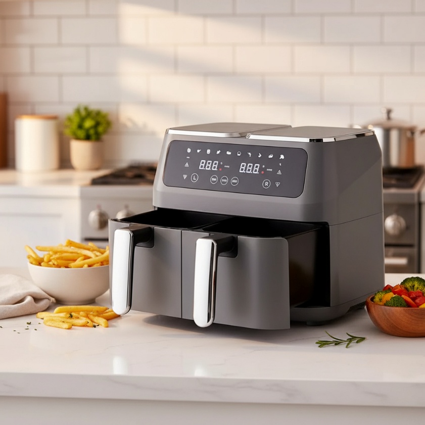 Modern Compact Mini Electric Air Fryer Plastic LCD Display 029A Oil Free Easy Clean Smart Appliance Healthy Cooking Hotel