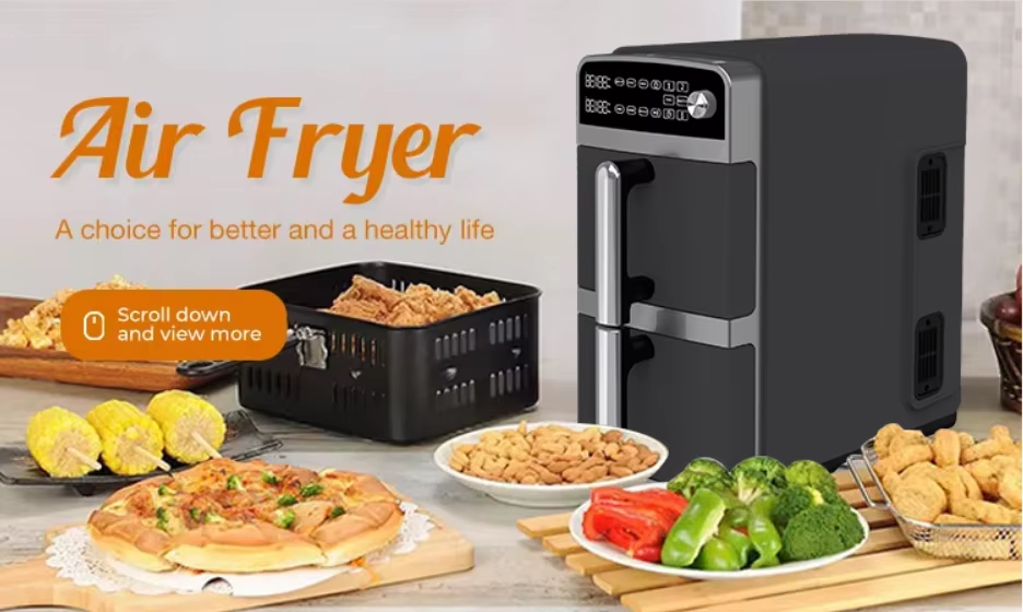 Dual Pot Air Fryer Display