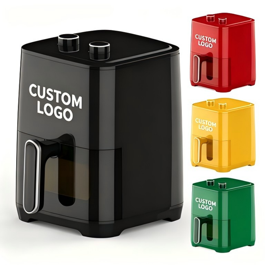 Factory Actual Price Custom Logo Package 1200W 220V Safety protection 3.5L Set Time Temperature Air Fryer With Mechanical Knob