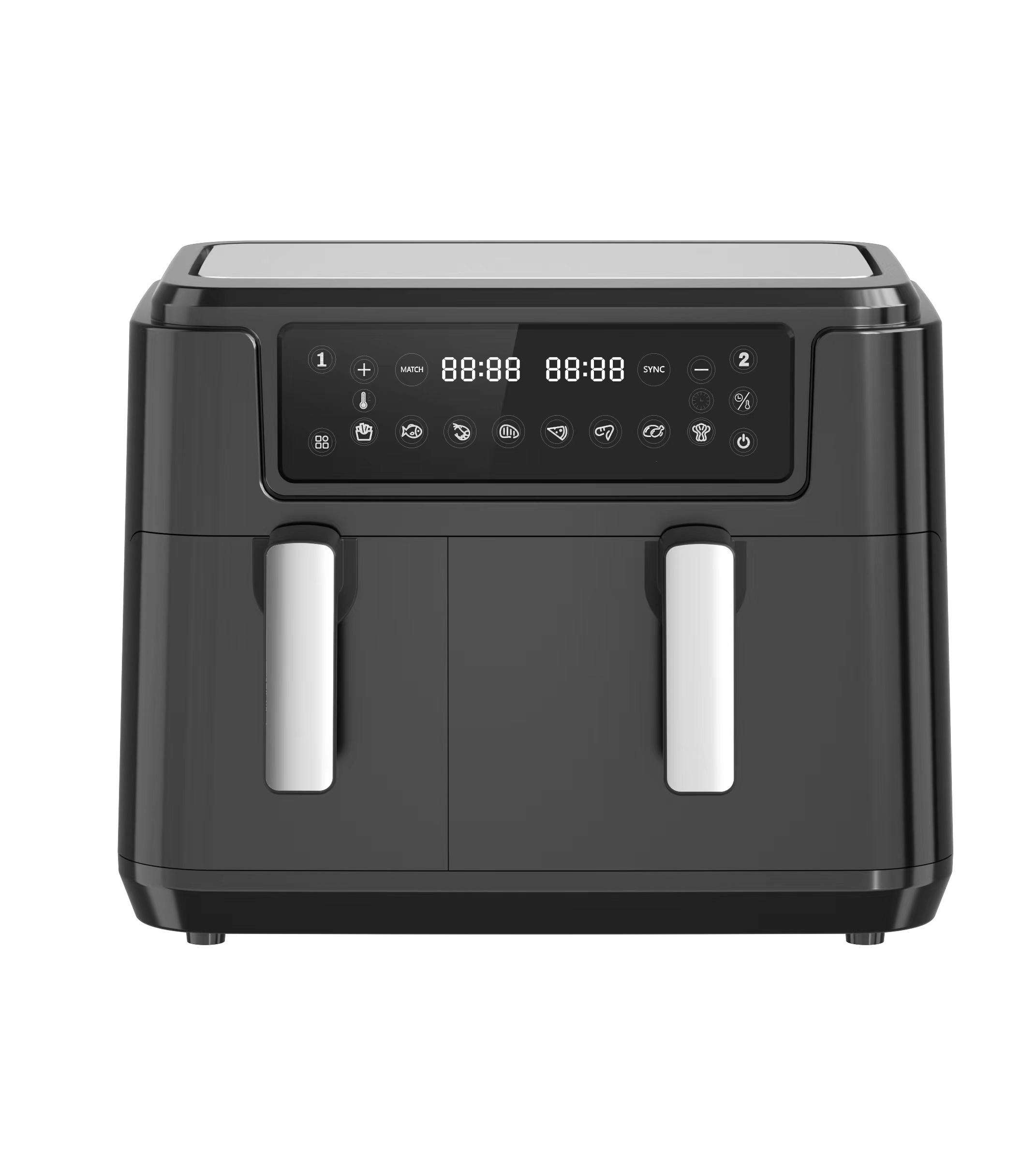 High Quality Oil-free Cooking, Large Capacity 3+6.5 Liters, Touch Screen Control, Dual Basket air Fryer