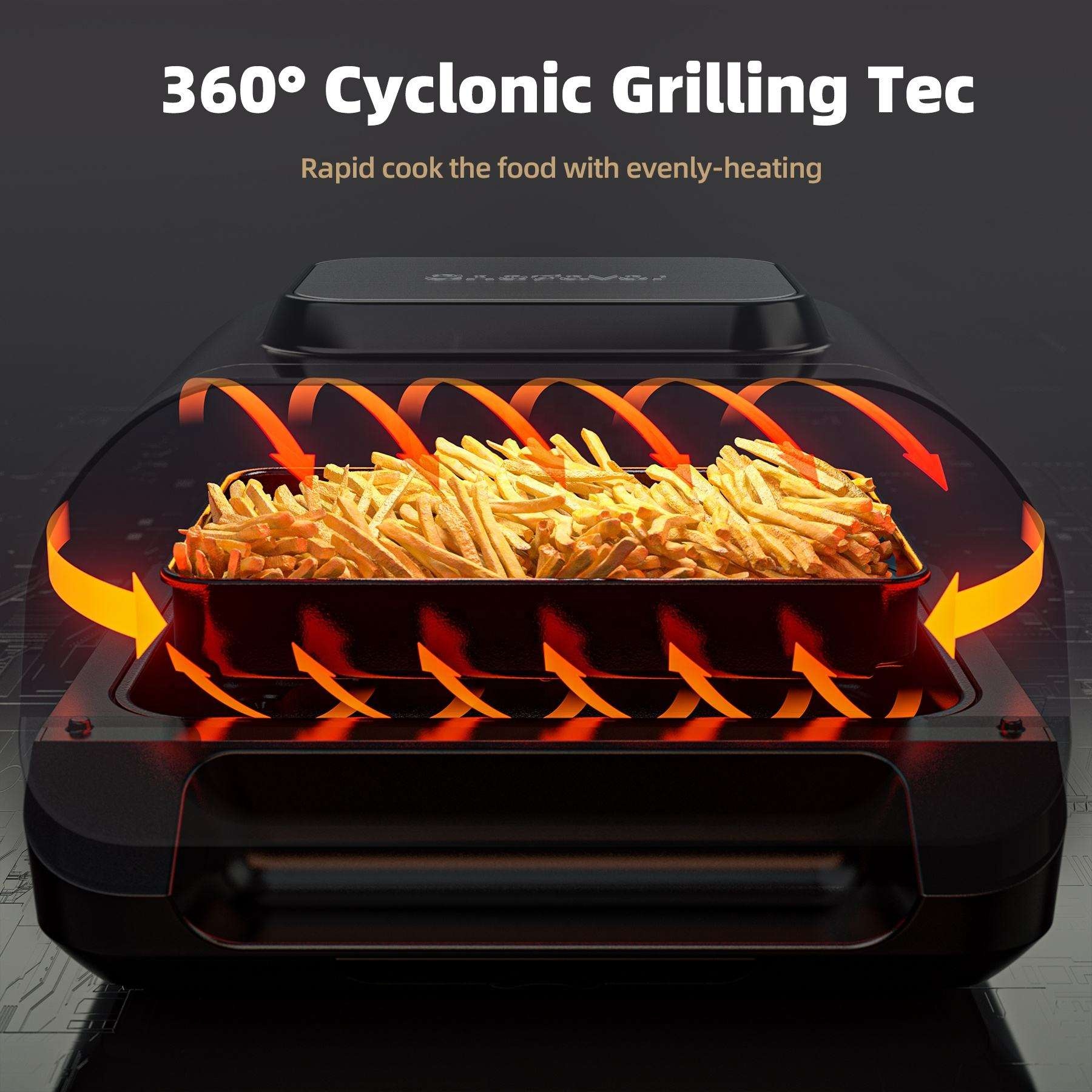 Smart Home Appliances OEM All in 1 Visible Stainless Steel Digital Oil Free air Fryer Electric Wifi Oven for Kitchen