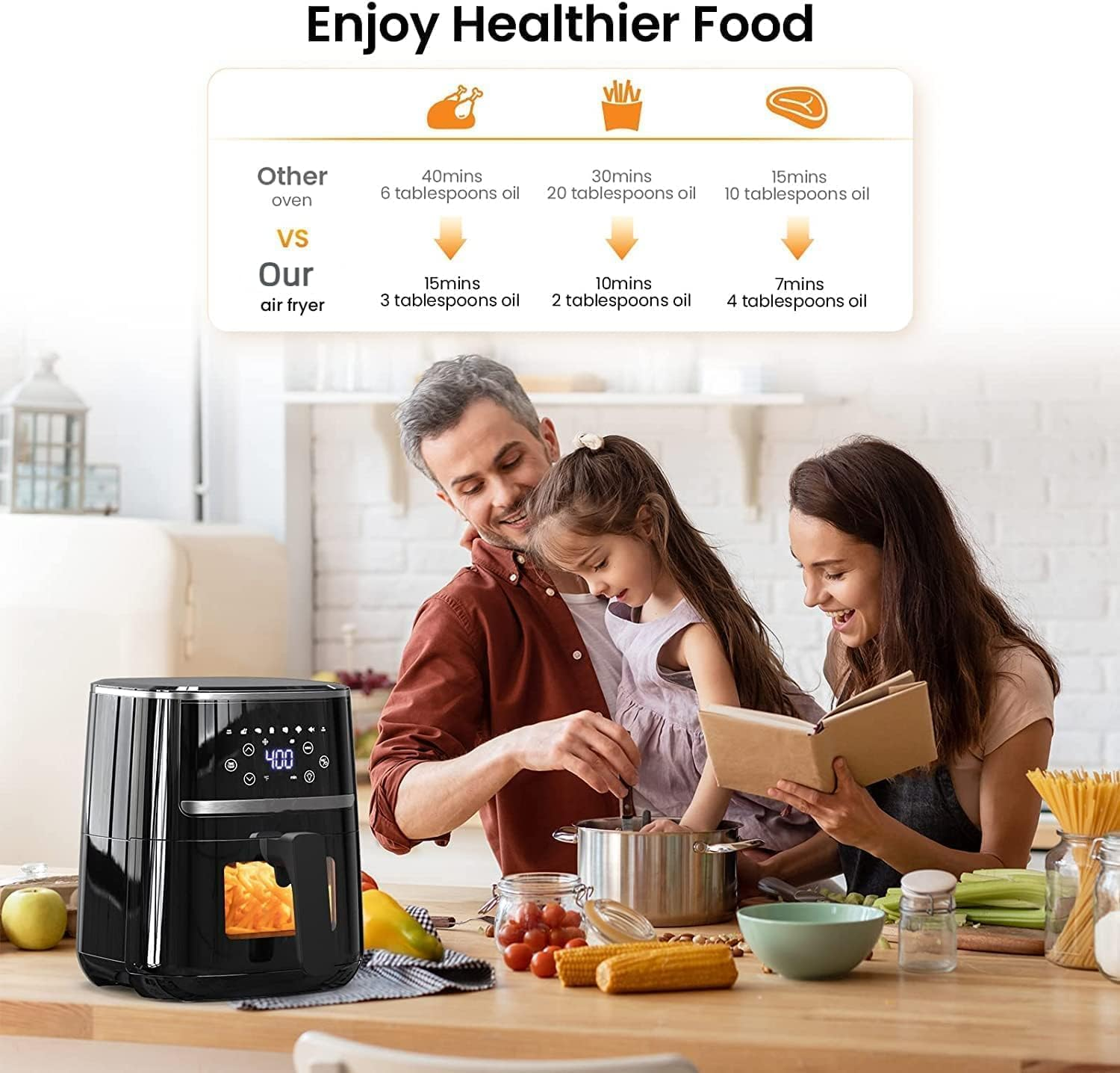 Digital Air Fryer Model 7L Oil Free Professional Home Appliance air Fryer Multifunctional Optional