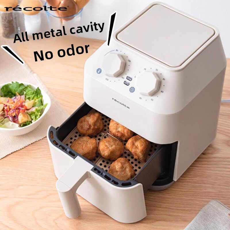 Japanese Genuine Brand New Electric Air Fryer Retro-Style Oven-Integrated Fryer with Non-Stick Liner and Top Heating