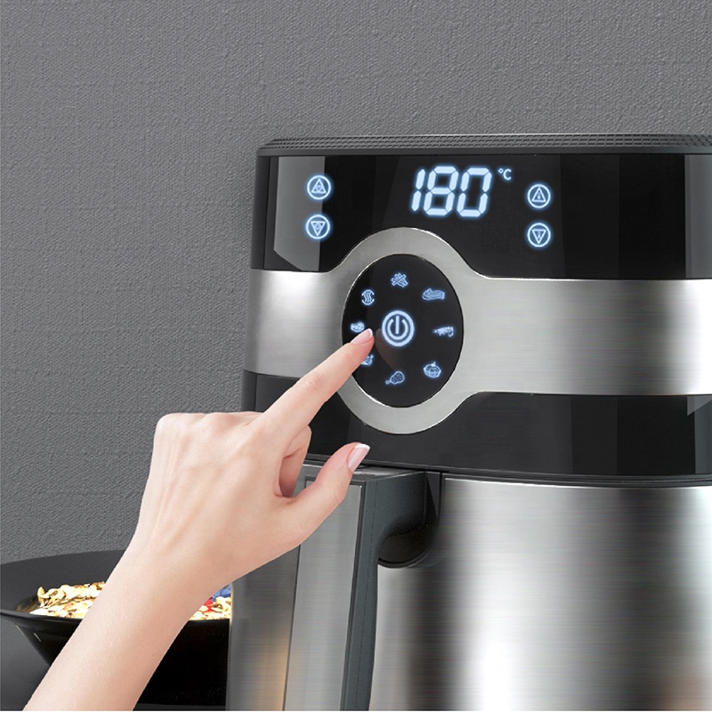 LK 8L Digital Touch Screen Double Deep Nonstick Air Fryer Modern Household Commercial Electric Toaster Oven Oil-free Fry 1 Year