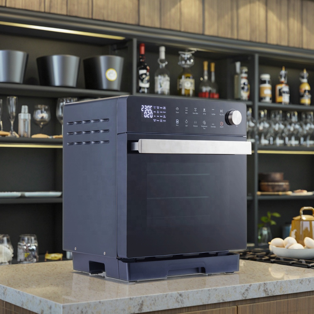20L Table Top Convection Toaster Oven 1950W Electric Deep Fryer Air Fryer Mechanical Control Panel Rotating Oven Household Toast