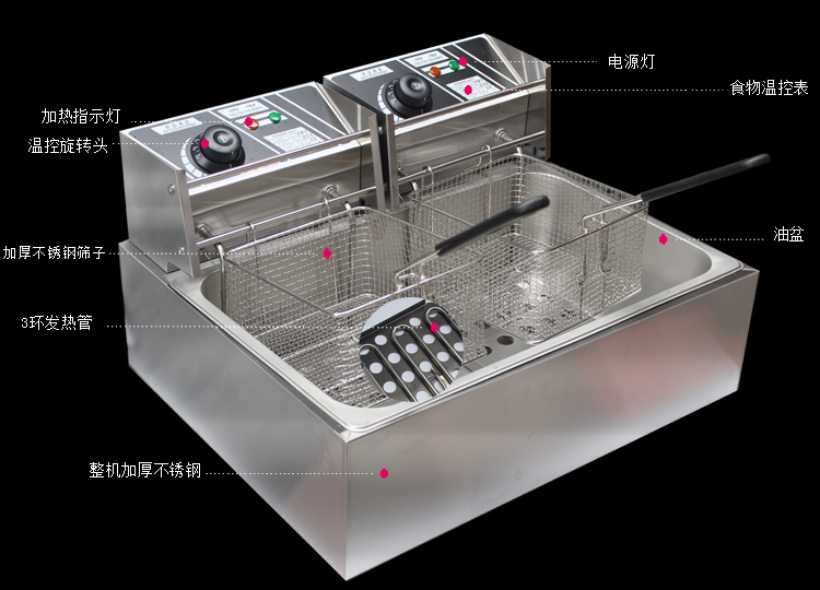 Big Discounting Electric Commercial 12L Oil Free Deep Fryer/fish and Potato Chip Fryer