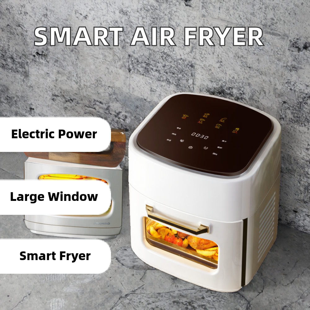 Electric 16L Household Energy Saving High Speed Air Fryer Oven Smart Digital Deep Hot Oil Cooker with 1200W Big Window