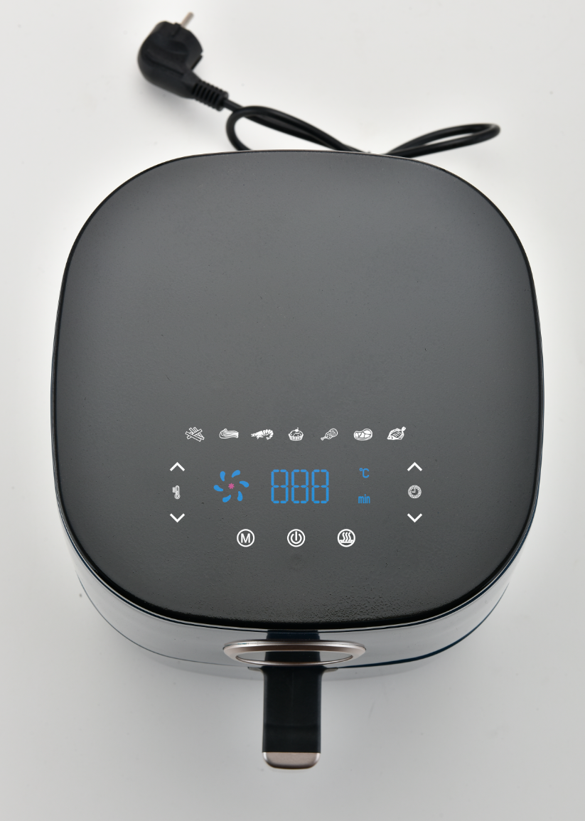 New High Speed Easy Clean 4L Electric 1250/1300W Square Digital Plastic Air Fryer LCD Display Non-Stick Overheat Protection for