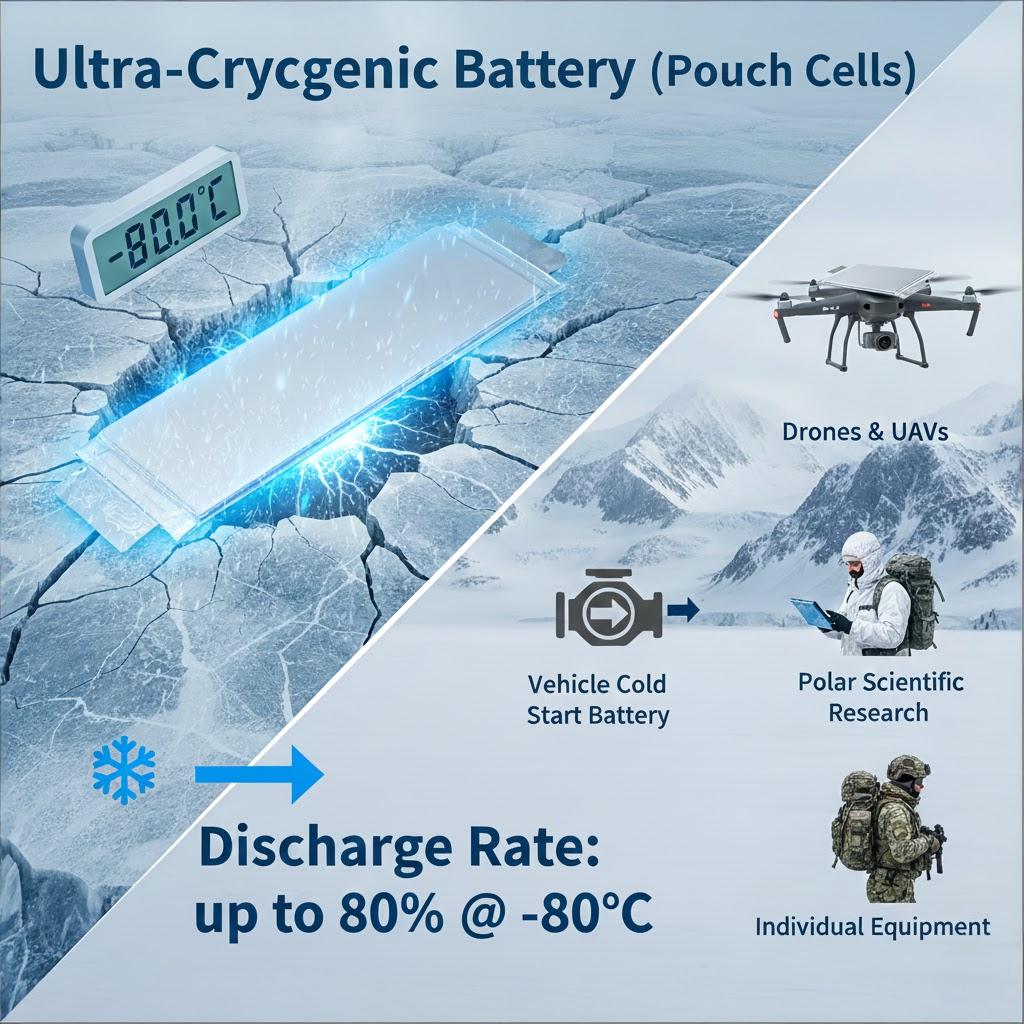 China Ultra-Low Temperature Refrigeration Parts 3.4V Pouch Lithium Ion Battery-115Ah (-80º C-60º C) Ultra-Cryogenic Lithium Battery Cell for Cargo Drone/Vtol/Aircraft/Heavy Lifting Suppliers, Factories