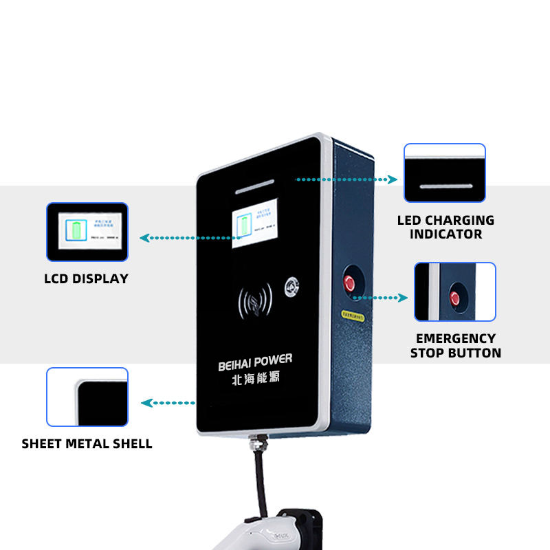 China Smart 22KW Wallbox EV Charger Type 2 Electric Vehicle Charging Pile Level 2 Wall-Mounted Charging Station 380V 32A AC Electric Car Charger Manufacturer, Factory