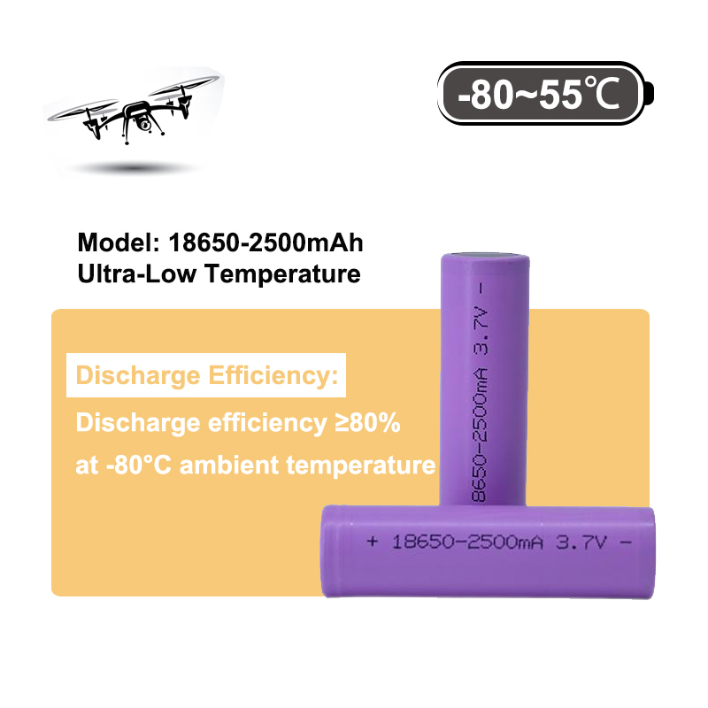 Wholesale 18500 Ultra-Low Temperature Cylindrical Battery 3.7V 2500mAh Cryogenic Lithium Battery Supports -80-50 Degrees Battery Pack Manufacturers, Supplier