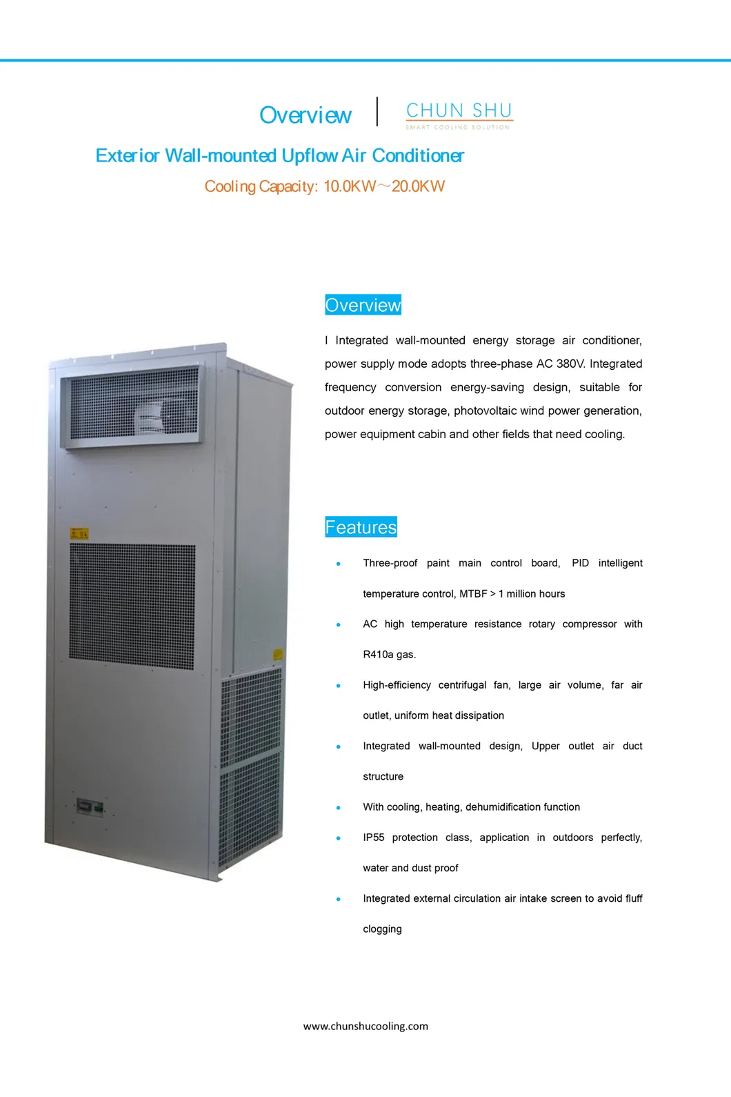 Abrigo de Inversor Integrado 20kw Ar Condicionado, Unidades de Resfriamento de Ar para Contêineres e Resfriamento de Abrigos