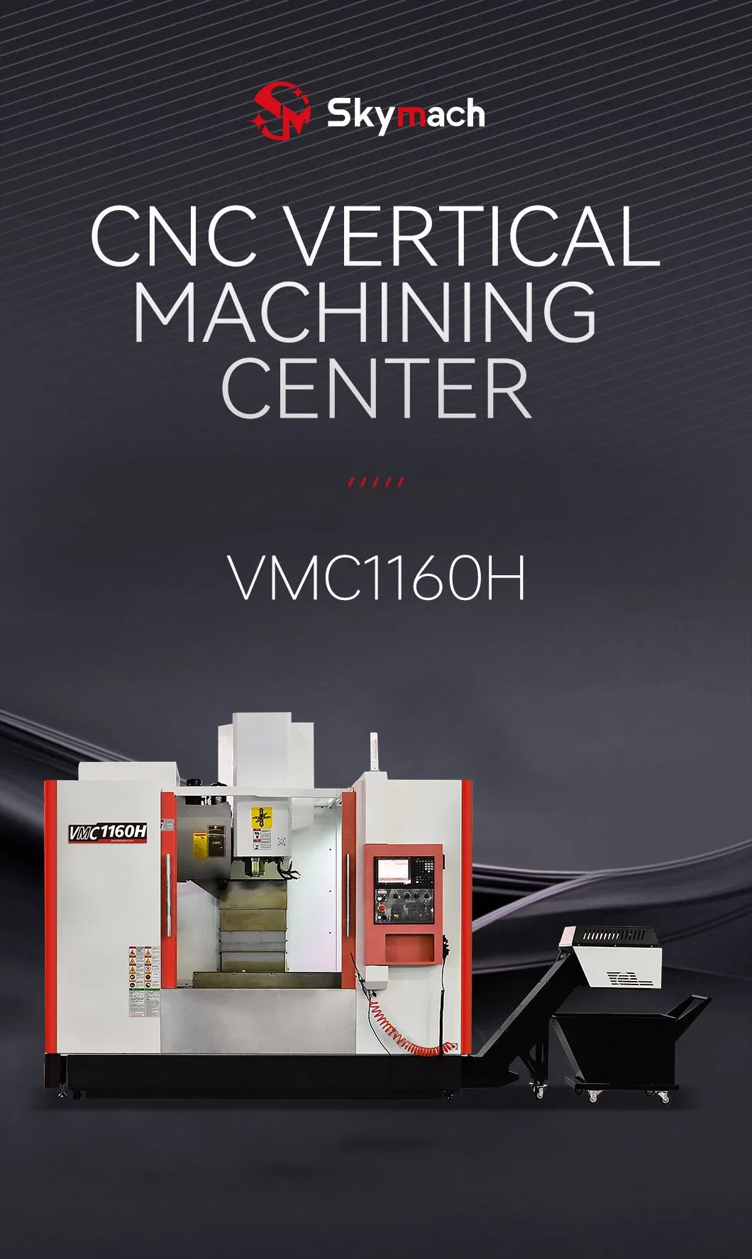 Vmc1160h Centro de Usinagem Vertical CNC de Alta Velocidade com Spindle de Motor Integrado, Rolamentos Híbridos de Cerâmica para Processamento de Metais Não Ferrosos