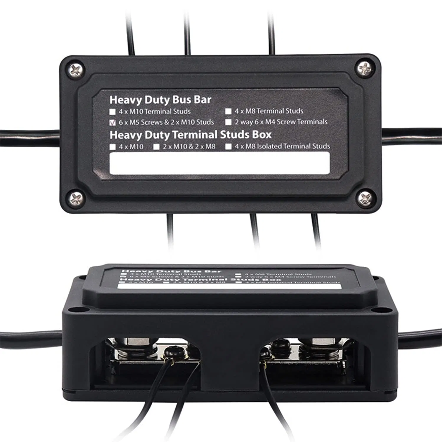 Bloco de Distribuição de Energia Pesado com 3/8in M10*4 Terminais 48V 300A Bloco de Junção de Bateria para Carro RV