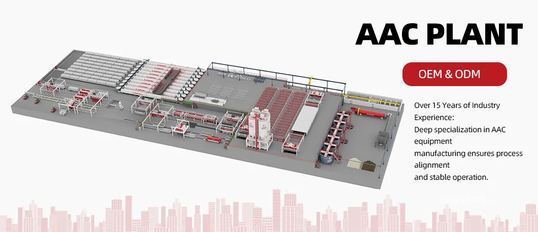Produção Anual 250, 000 M³ Unidade de Bloco de Concreto Aerado Autoclavado em Grande Escala