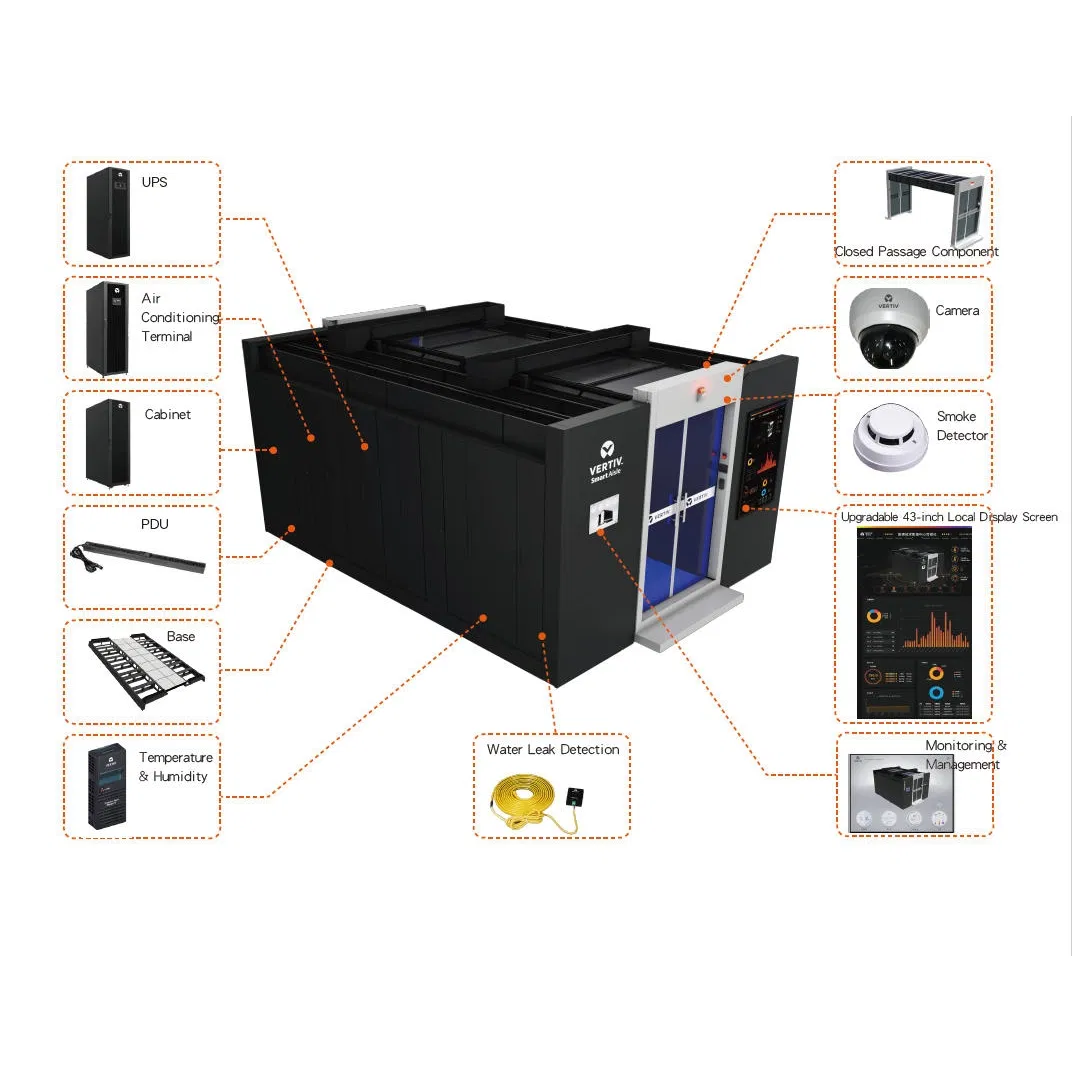 Centro de Dados de Internet Mdc Tudo em Um Vertiv Corredor Inteligente com Padrão da Indústria
