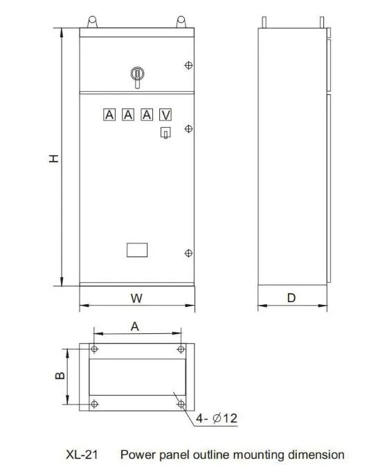 Esquema técnico do armário de distribuição