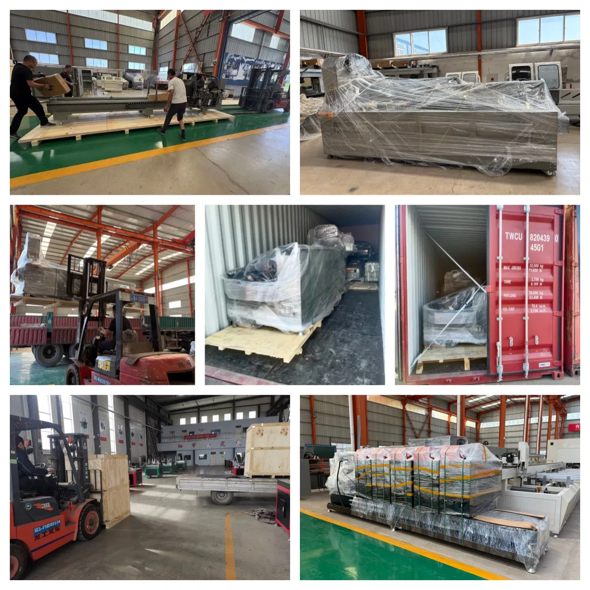 Embalagem e entrega de equipamentos CNC