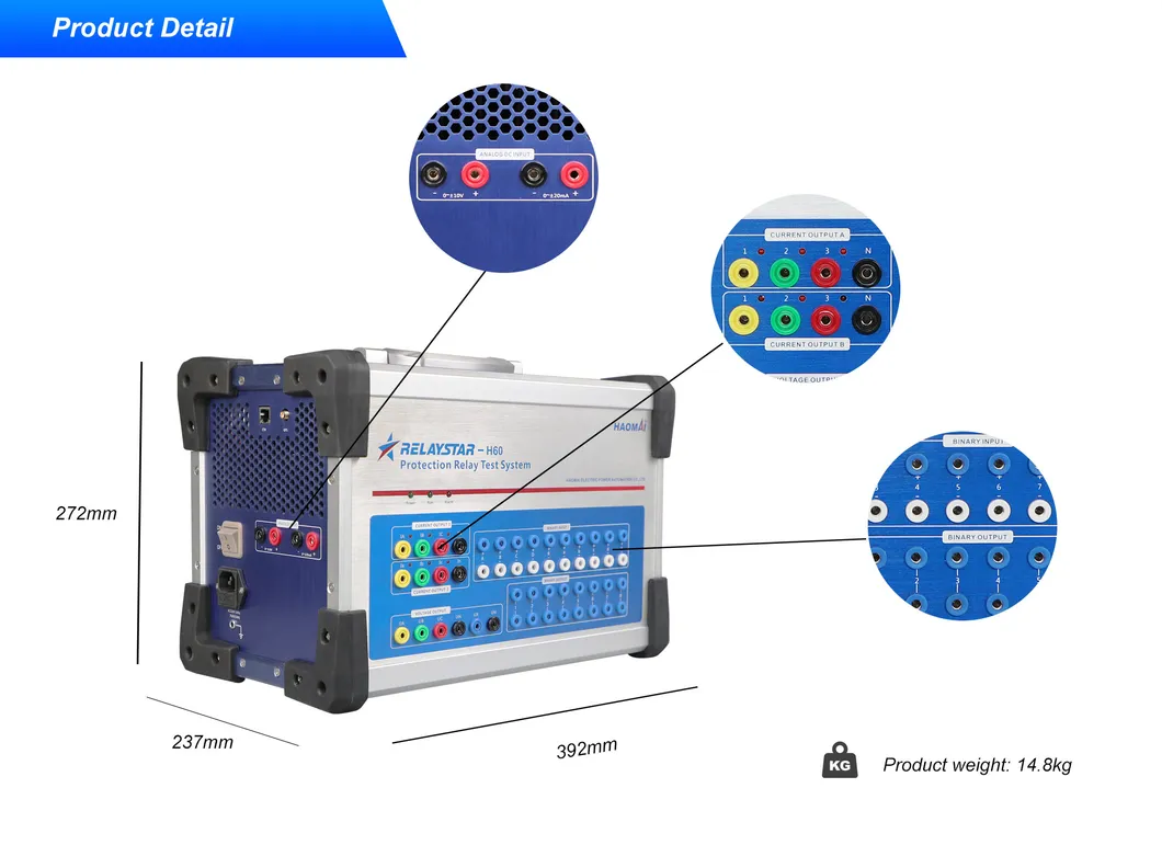 Unidade de Teste de Proteção de Relé de Entrada/Saída Multicanal 6-Phase