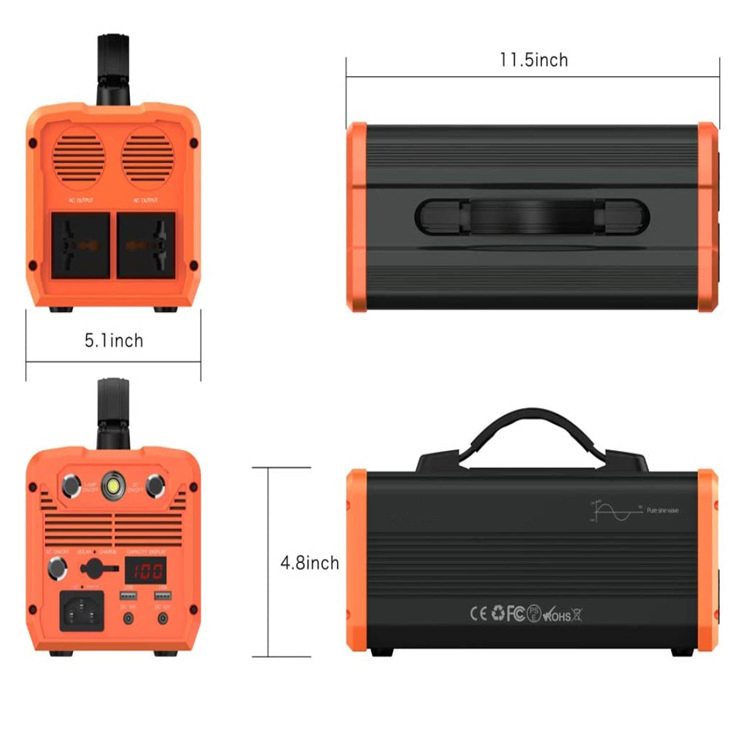 300W 500W مولد الطاقة المتجددة 532.8wh 144000mAh 220V/110V بطارية تخزين خارجية