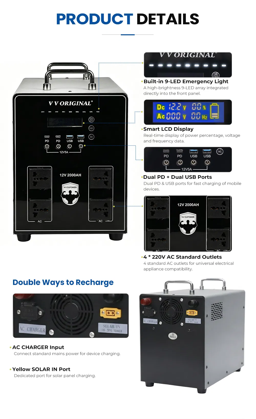 بطارية حمض الرصاص العميقة عالية السعة 12V/24V 3850W حل طاقة احتياطي للمنزل