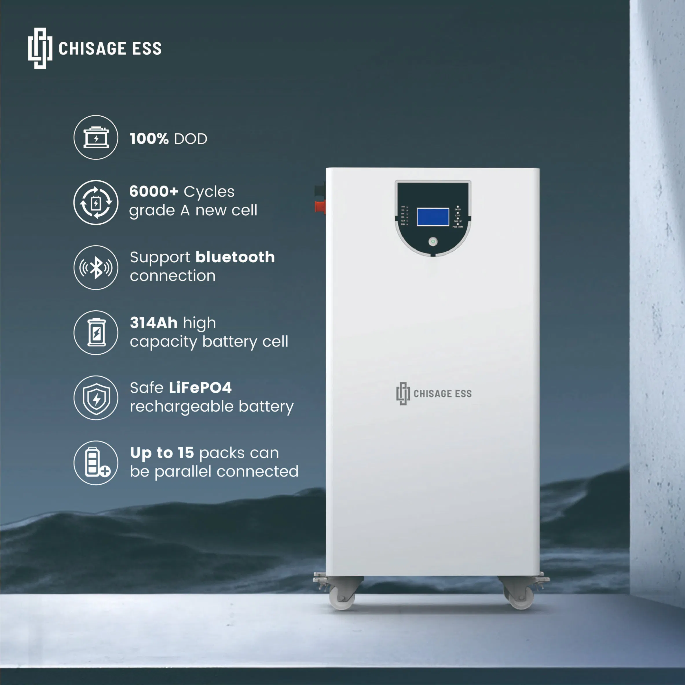 سعر المصنع خصم كبير الصين 16kwh 300ah 48V نظام تخزين الطاقة المنزلية من الطاقة الشمسية ليثيوم أيون المتجددة LiFePO4 حزمة بطارية بعجلات