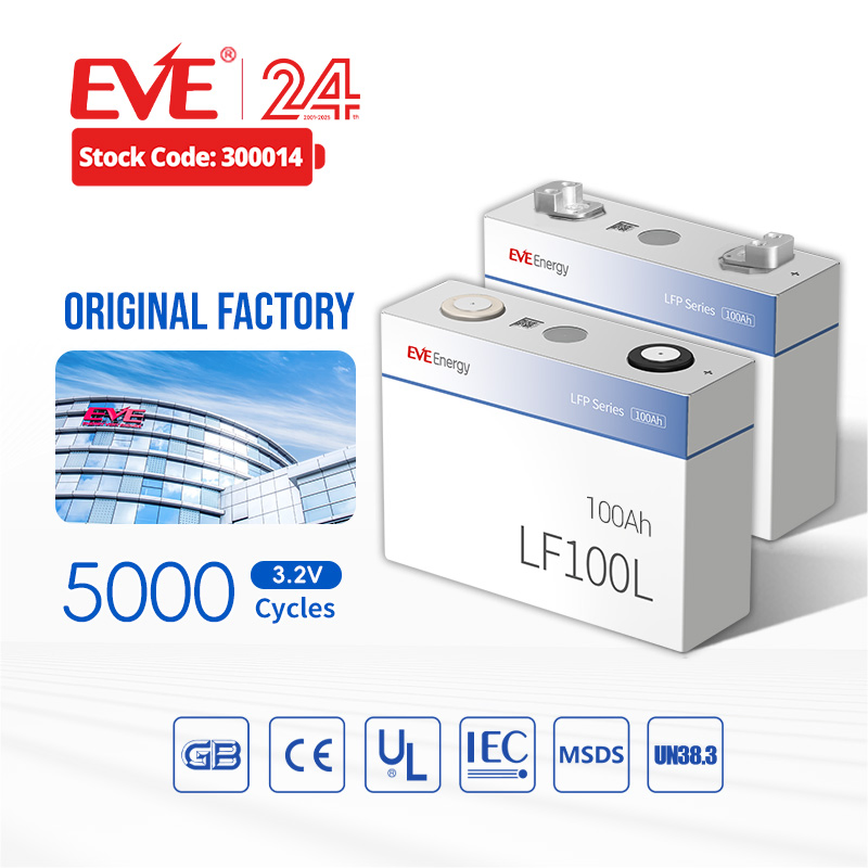 إيف 102ah الأسهم الأوروبية LiFePO4 100ah/200ah/280ah/300ah 24V 48V حزمة بطارية ليثيوم LiFePO4 بطارية لتخزين الطاقة لنظام الطاقة الشمسية المنزلية مصنع الصين