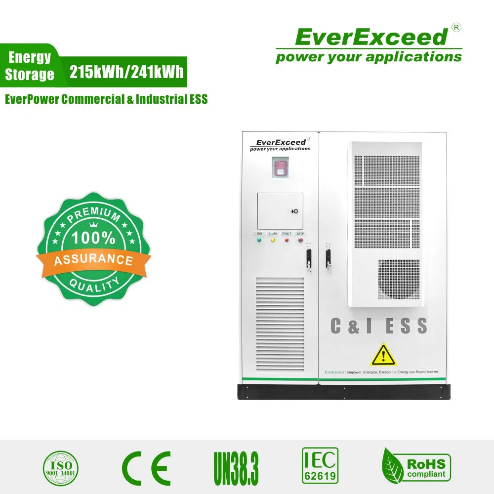 215kwh/241kwh نظام تخزين الطاقة بالبطاريات الشامل للصناعة والتجارة، 100kw LiFePO4 نظام تخزين الطاقة بالبطاريات
