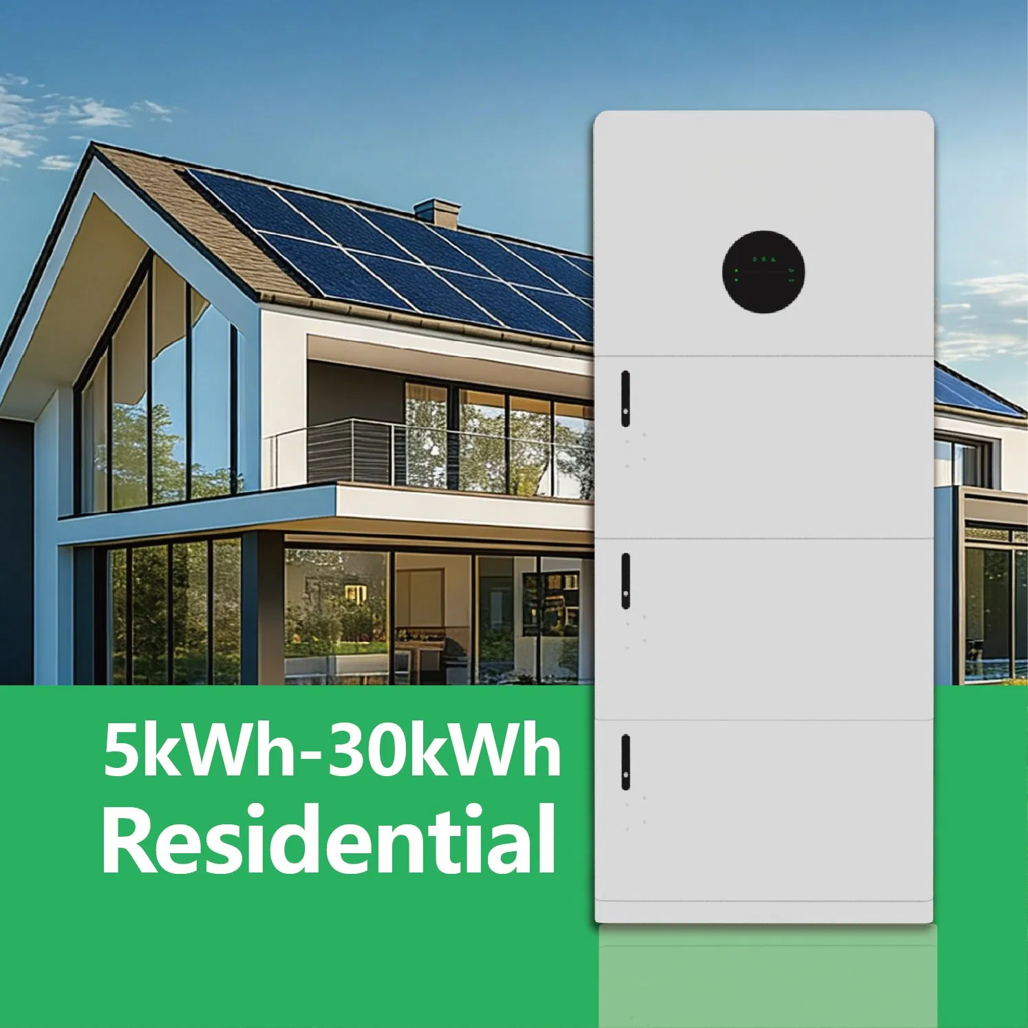 5kwh 10kwh 20kwh 25kwh LiFePO4 نظام تخزين الطاقة الشمسية المنزلي المثبت على الأرض عموديًا لجميع الاستخدامات السكنية