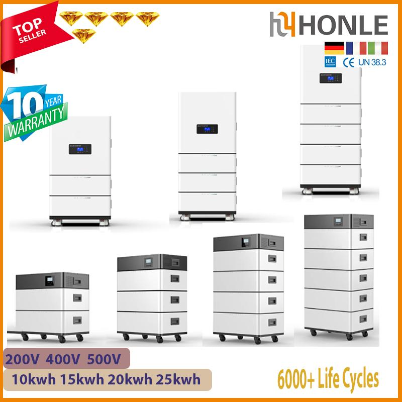 هونلي LiFePO4 بطارية ليثيوم 51.2V 100 200 300 400 أمبير ساعة نظام تخزين الطاقة المنزلية من الألواح الشمسية UPS بنك الطاقة 5kw 10kw