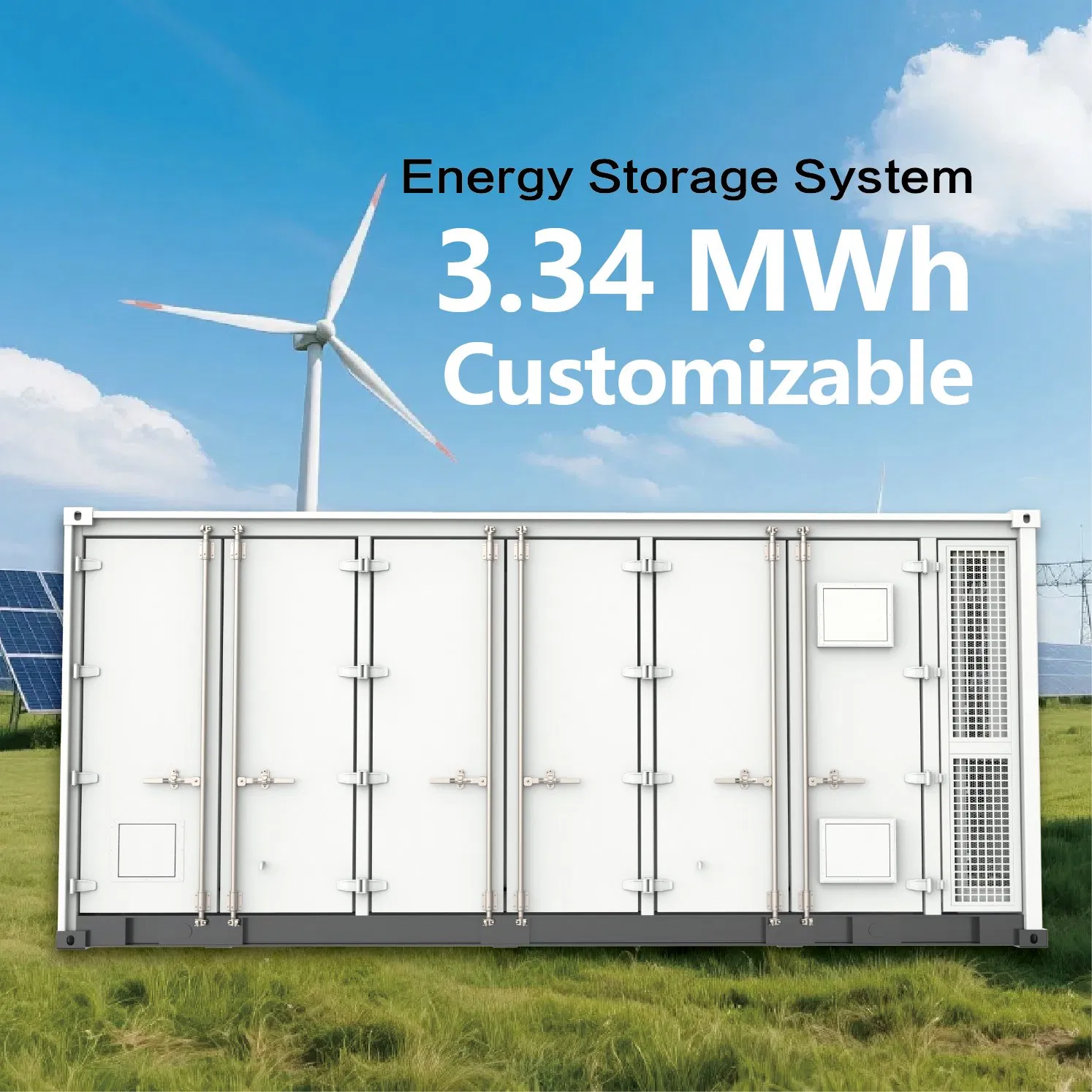 نظام تخزين الطاقة بالبطاريات الصناعية طويل العمر 8000 دورة، 5mwh حاوية - 215kwh LiFePO4 خزانة للاحتياطي الشمسي وتقليل الذروة