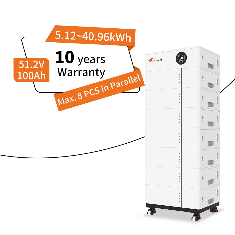 بطارية فيليسيتي القابلة للتكديس 5kwh 20kwh 40kwh LiFePO4 نظام تخزين الطاقة من بطارية شمسية 100ah وحدة بطارية ليثيوم