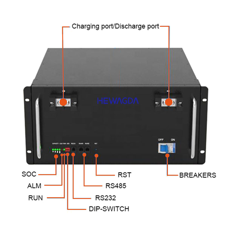 51.2V 120ah بطارية مثبتة على الرف مع نظام إدارة البطارية 100ah 200ah 300ah 400ah 500ah نظام الطاقة الشمسية المنزلية لتخزين الطاقة 5kwh 7kwh 10kwh