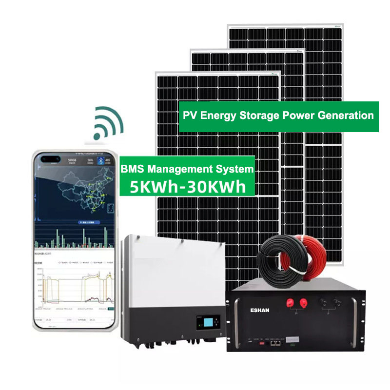 نظام تخزين الطاقة الشمسية المثبت على الحائط القابل للتخصيص 48V 6kw العاكس الهجين خارج الشبكة مع 100ah LiFePO4 البطارية