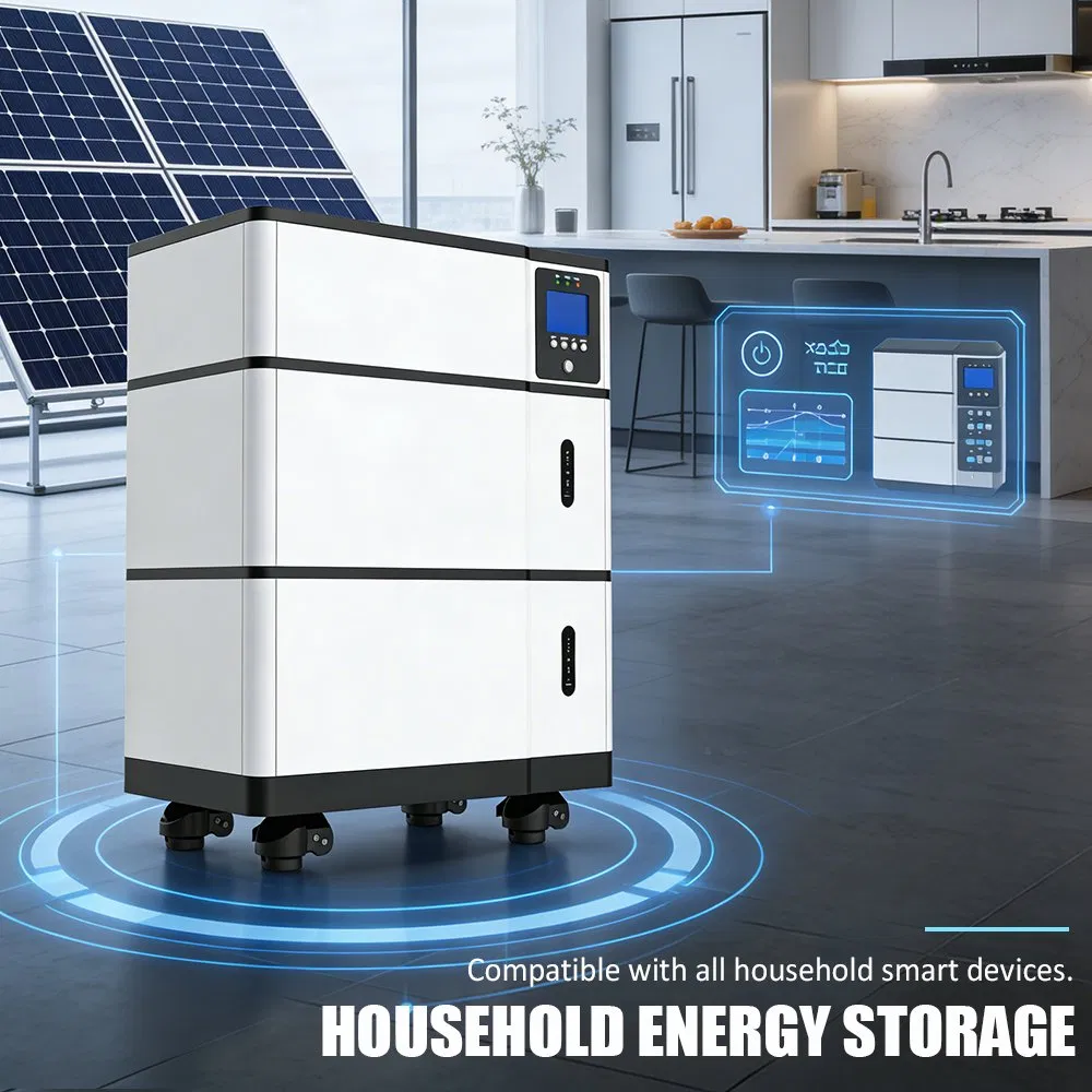 5kwh 10kwh 16kwh نظام تخزين الطاقة الشمسية المتكامل القابل للتكديس LiFePO4 بطارية مع 6kw/10kw/12kw عاكس هجين