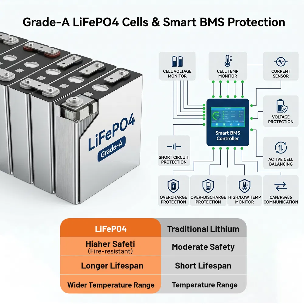 51.2V 400ah 1p16s 20.48kwh نظام تخزين الطاقة الشمسية المثبت على الرف ببطارية ليثيوم Battery100ah 300ah 500ah 25kwh لأدوات الطاقة