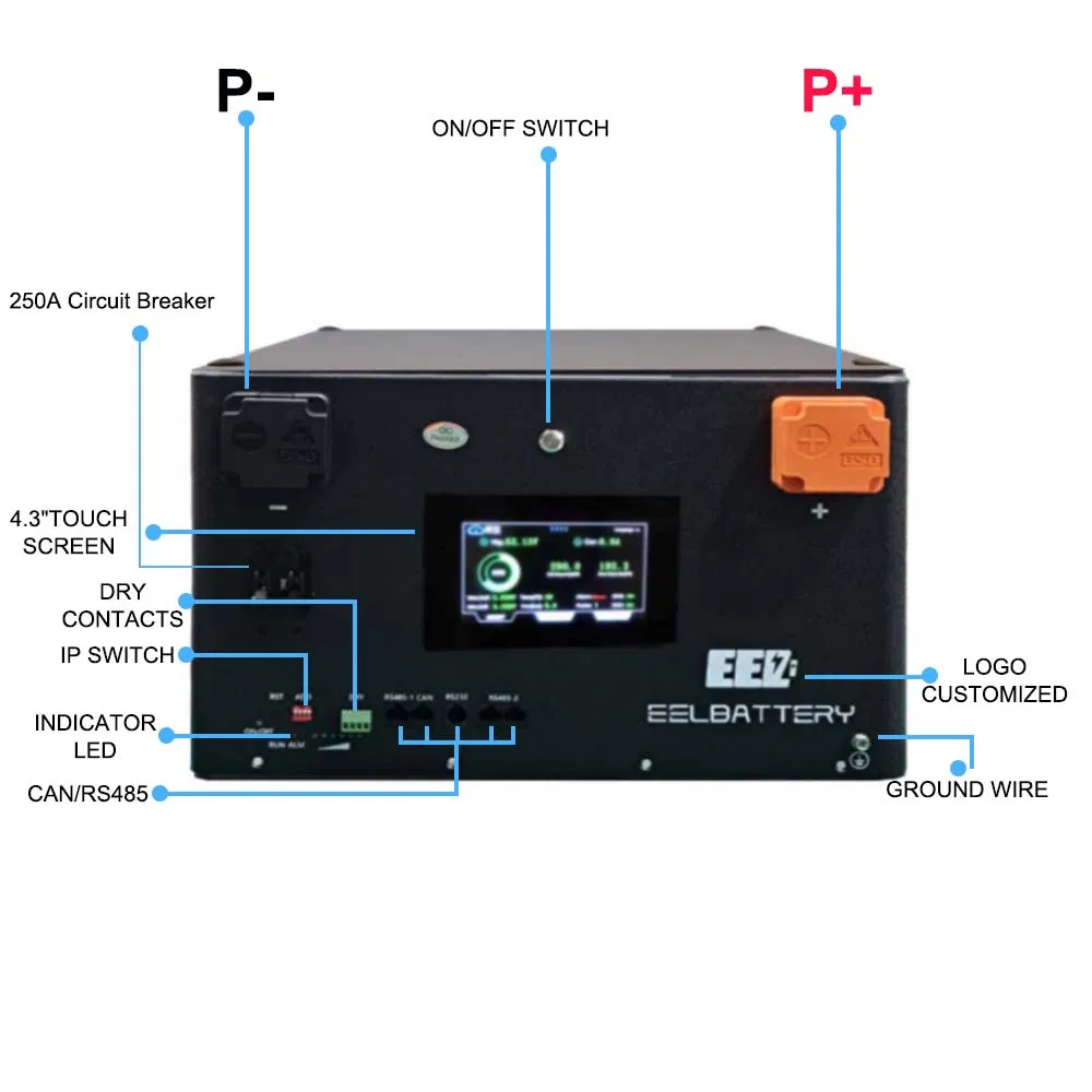 ثعبان 15kwh 48V 51.2V 280ah 300ah علبة معدنية قابلة للتكديس LiFePO4 مجموعات بطاريات ليثيوم DIY مع 16s 200A نظام إدارة البطارية لتخزين الطاقة المنزلية