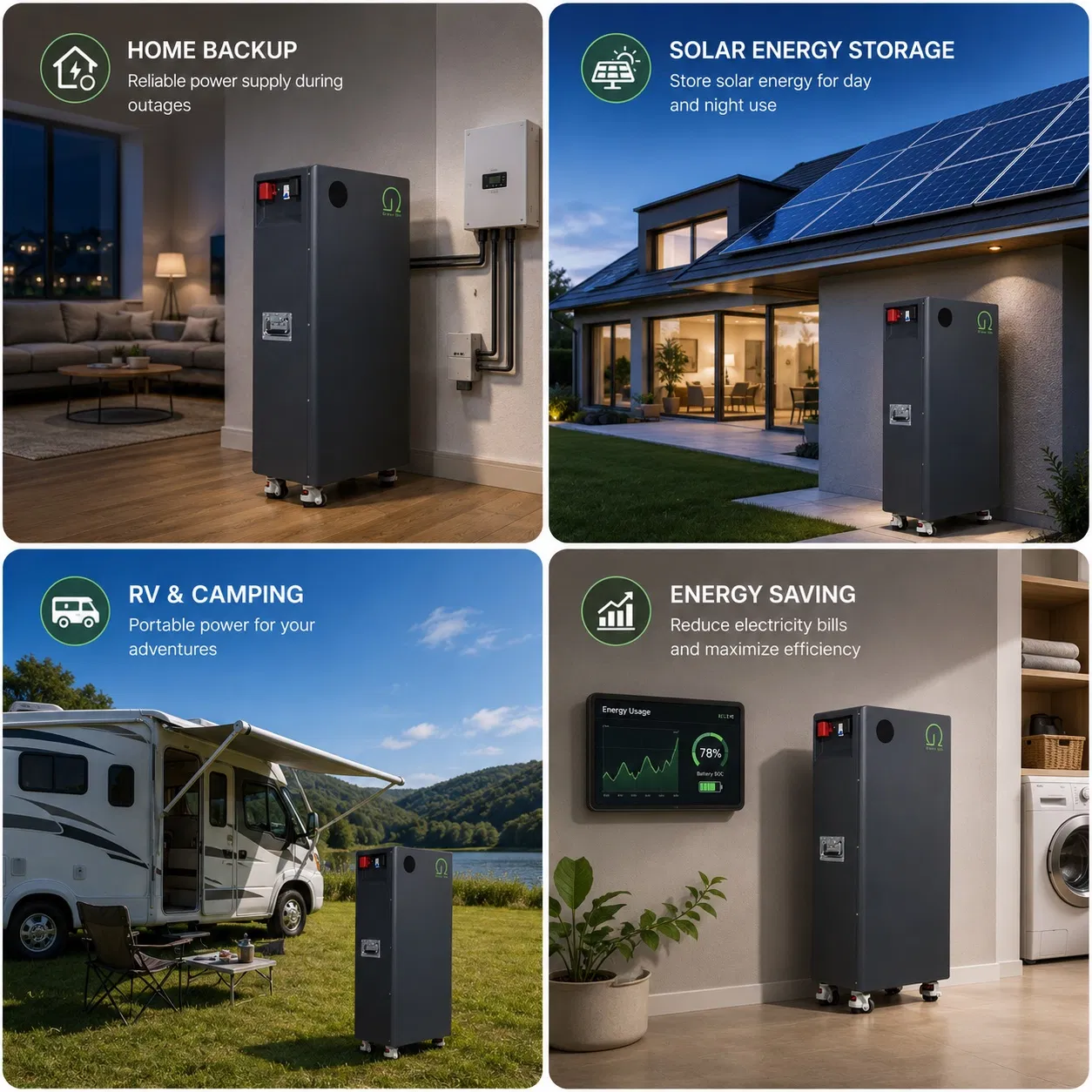 20kwh بنك بطاريات ليثيوم أيون للاستخدام المنزلي 200ah دورة عميقة LiFePO4 نظام تخزين الطاقة بالبطارية للطاقة الاحتياطية الشمسية