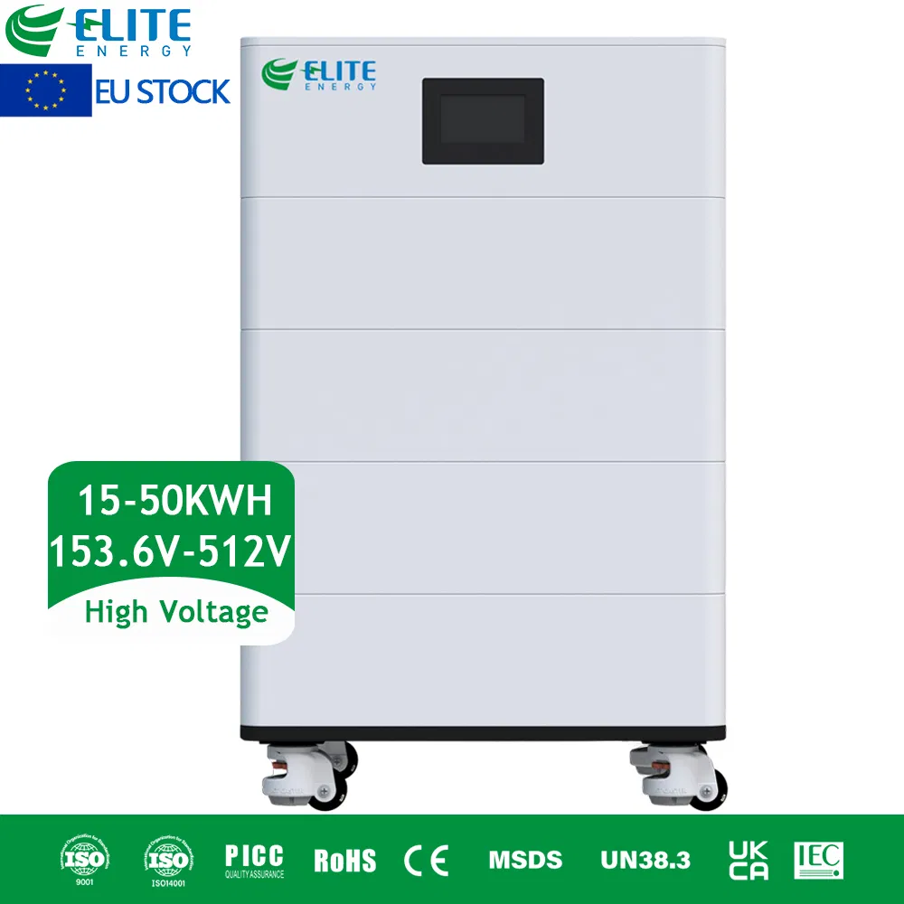 نظام تخزين الطاقة المنزلية القابل للتكديس عالي الجهد 15kwh 20kwh 30kwh حزمة بطارية ليثيوم شمسية LiFePO4 48V 51.2V 100ah