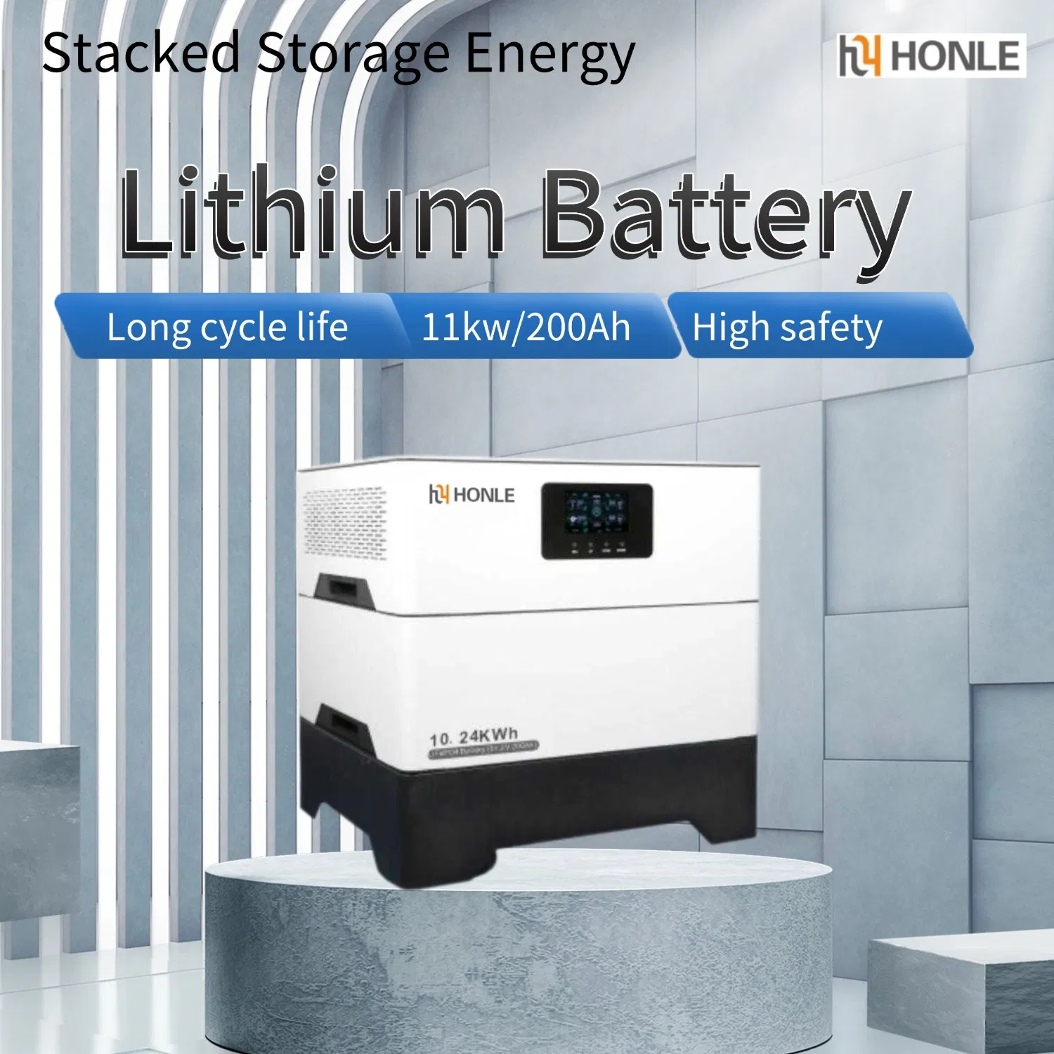 مولد الطاقة الشمسية المحمول هونلي 51.2V 5kwh نظام تخزين الطاقة ببطارية ليثيوم قابلة للتكديس مع ألواح شمسية