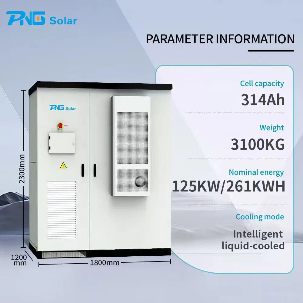261kwh نظام تخزين الطاقة بالبطارية الصناعية التجارية مع تبريد سائل شامل في الهواء الطلق LiFePO4 خزانة 241kwh