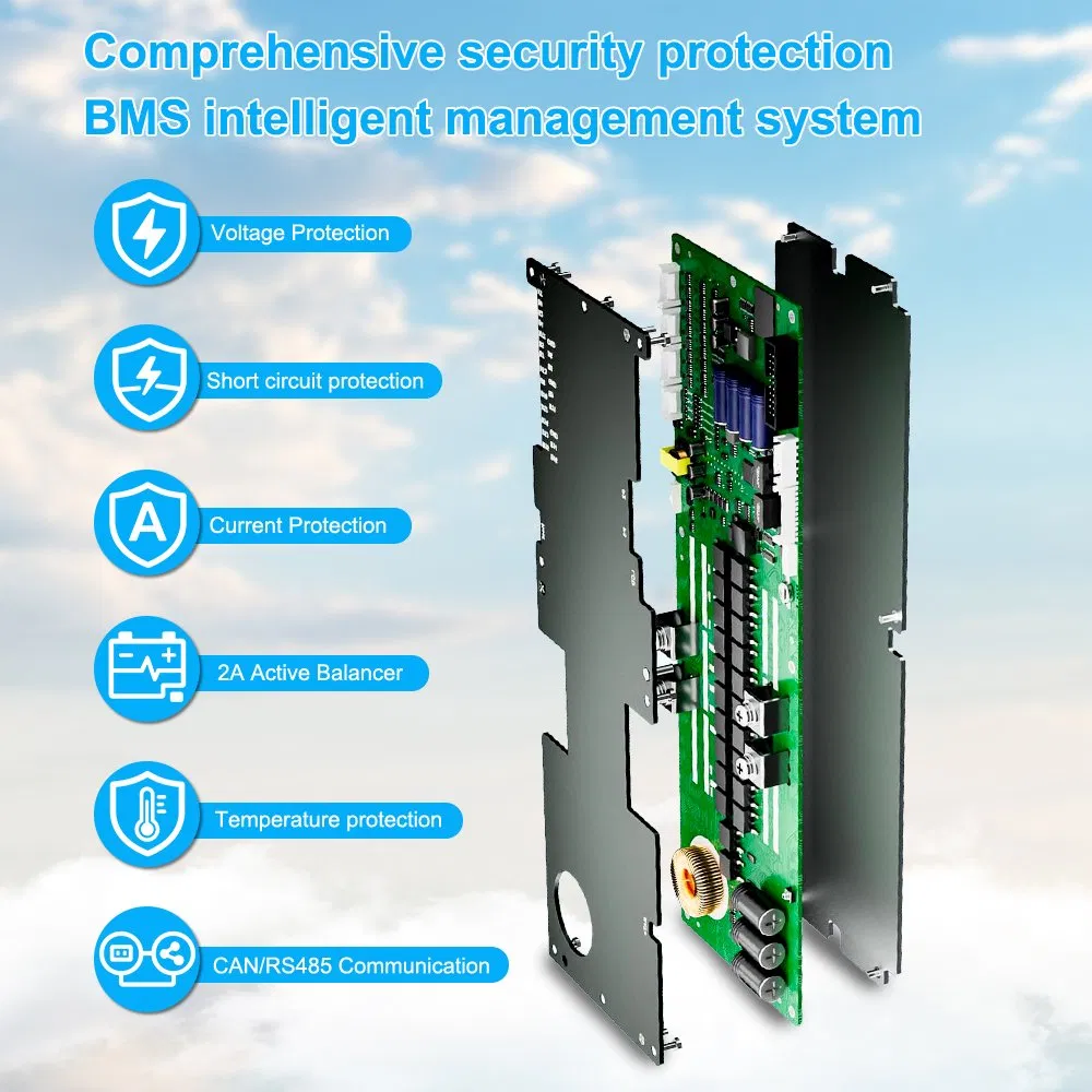 ثعبان 15kwh 48V 51.2V 280ah 300ah علبة معدنية قابلة للتكديس LiFePO4 مجموعات بطاريات ليثيوم DIY مع 16s 200A نظام إدارة البطارية لتخزين الطاقة المنزلية