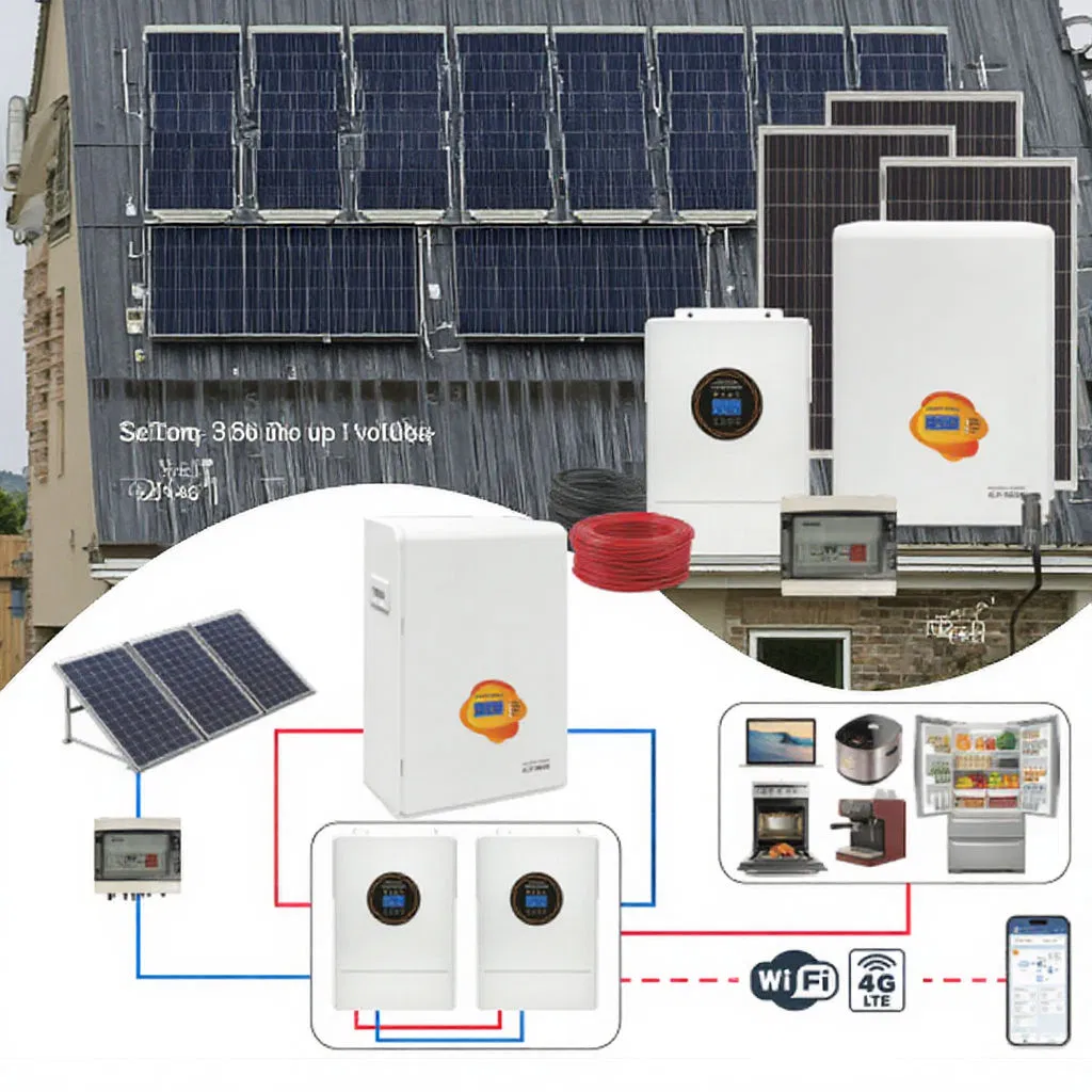 نظام تخزين الطاقة السكنية الشامل 6kw 51.2V 200ah 10kwh عاكس شمسي هجين مع بطارية مدمجة